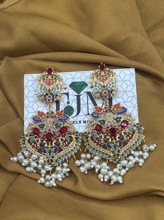 Noratan Earrings | Traditional Statement Earrings |The Jewels Merchant