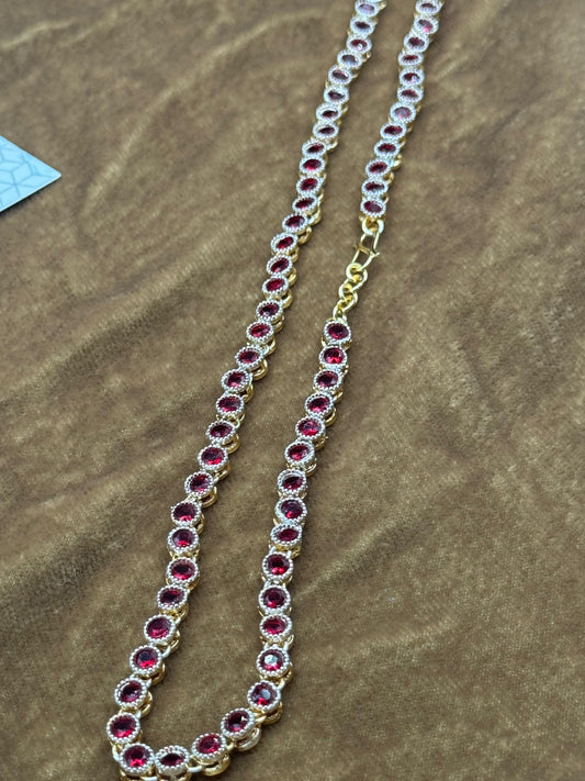 Elegant Zircon Mala | Ruby | The Jewels Merchant
