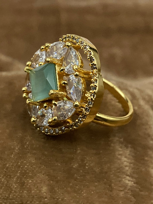 Premium Quality Gold Plated Zircon Studded Ring