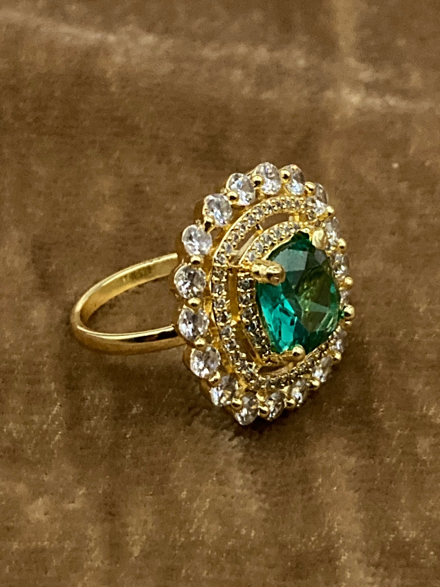 Premium Quality Gold Plated Zircon Studded Ring