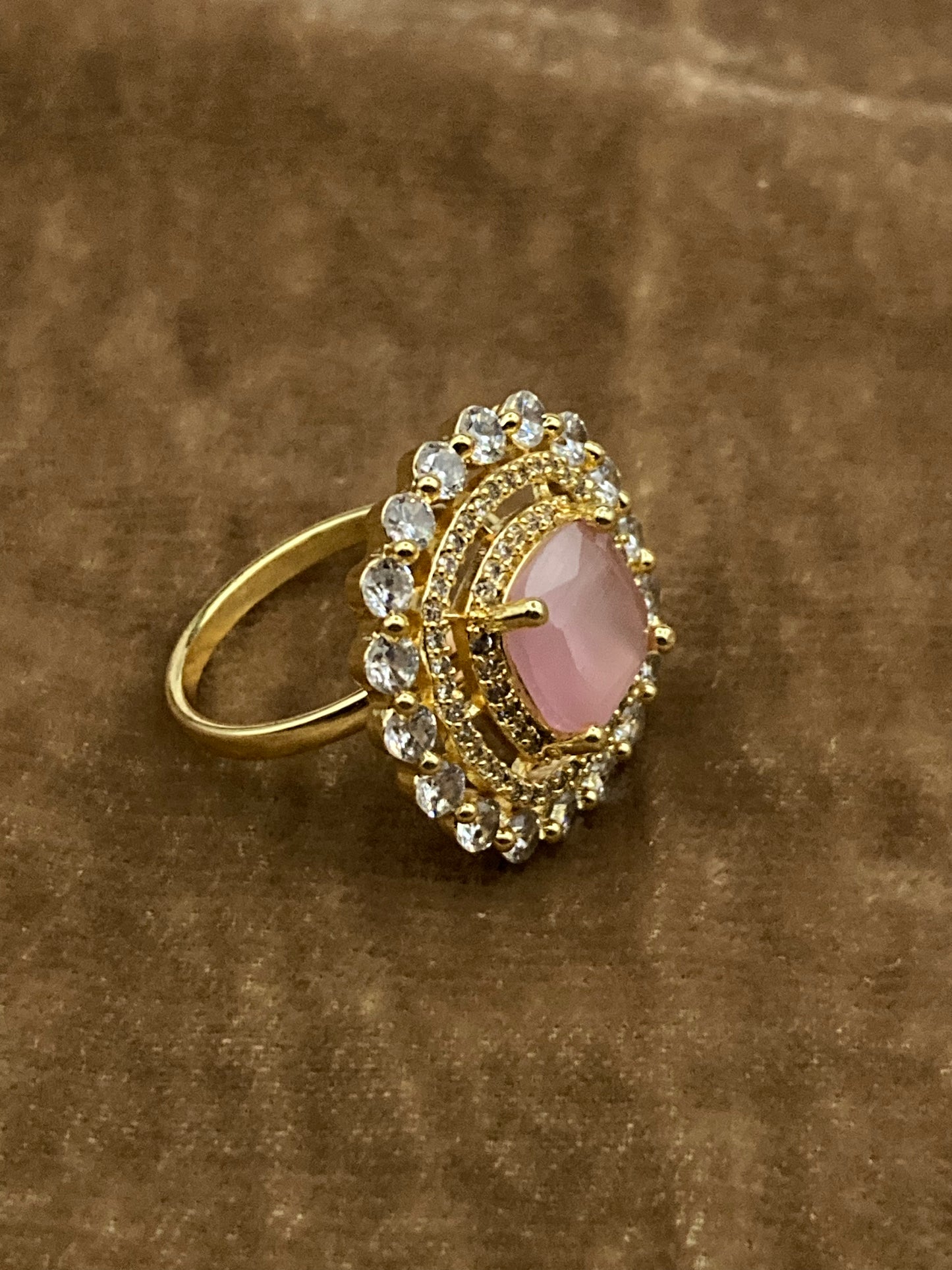 Premium Quality Gold Plated Zircon Studded Ring