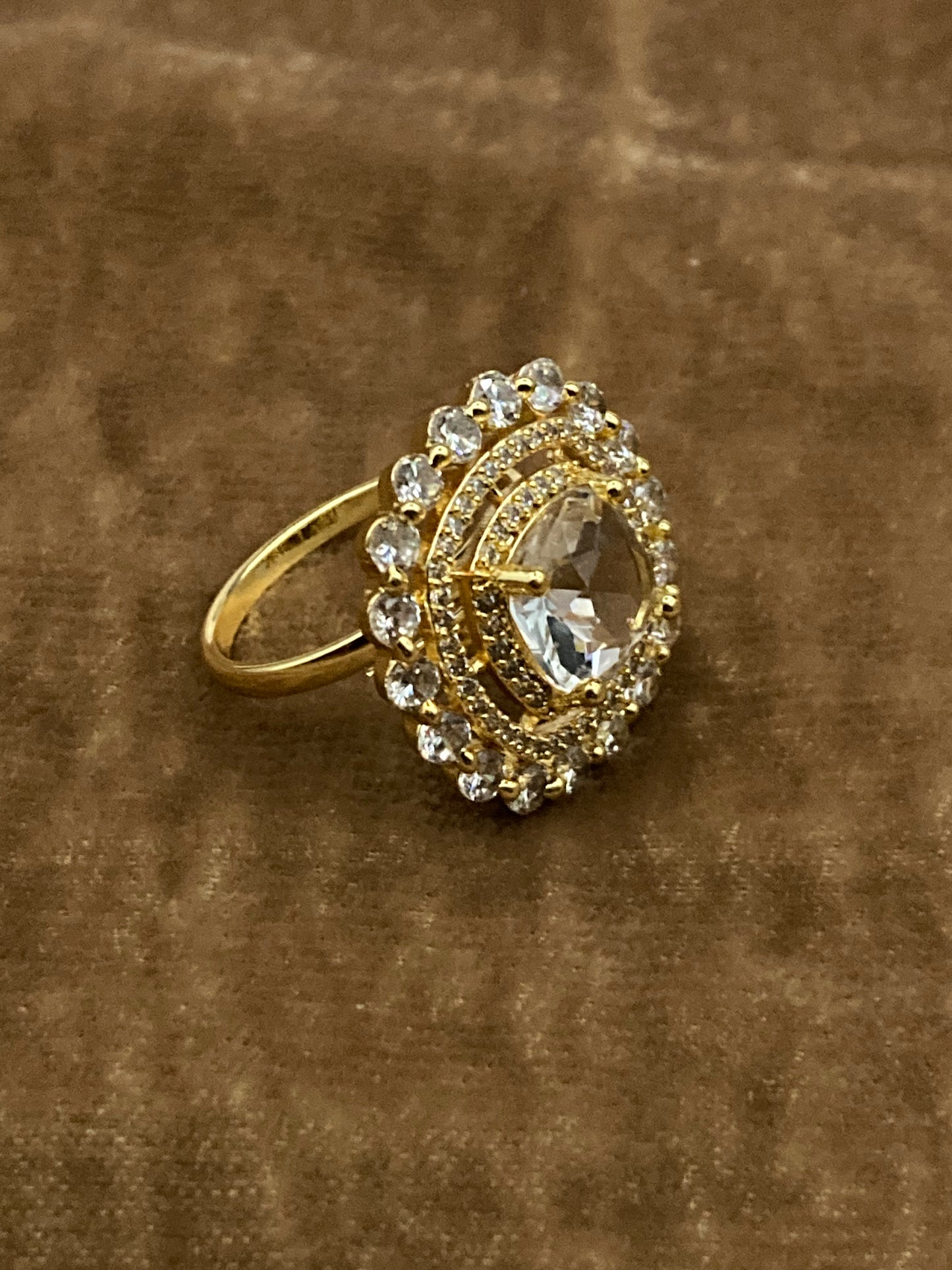 Premium Quality Gold Plated Zircon Studded Ring