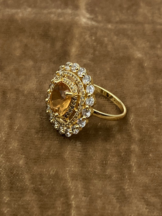 Premium Quality Gold Plated Zircon Studded Ring