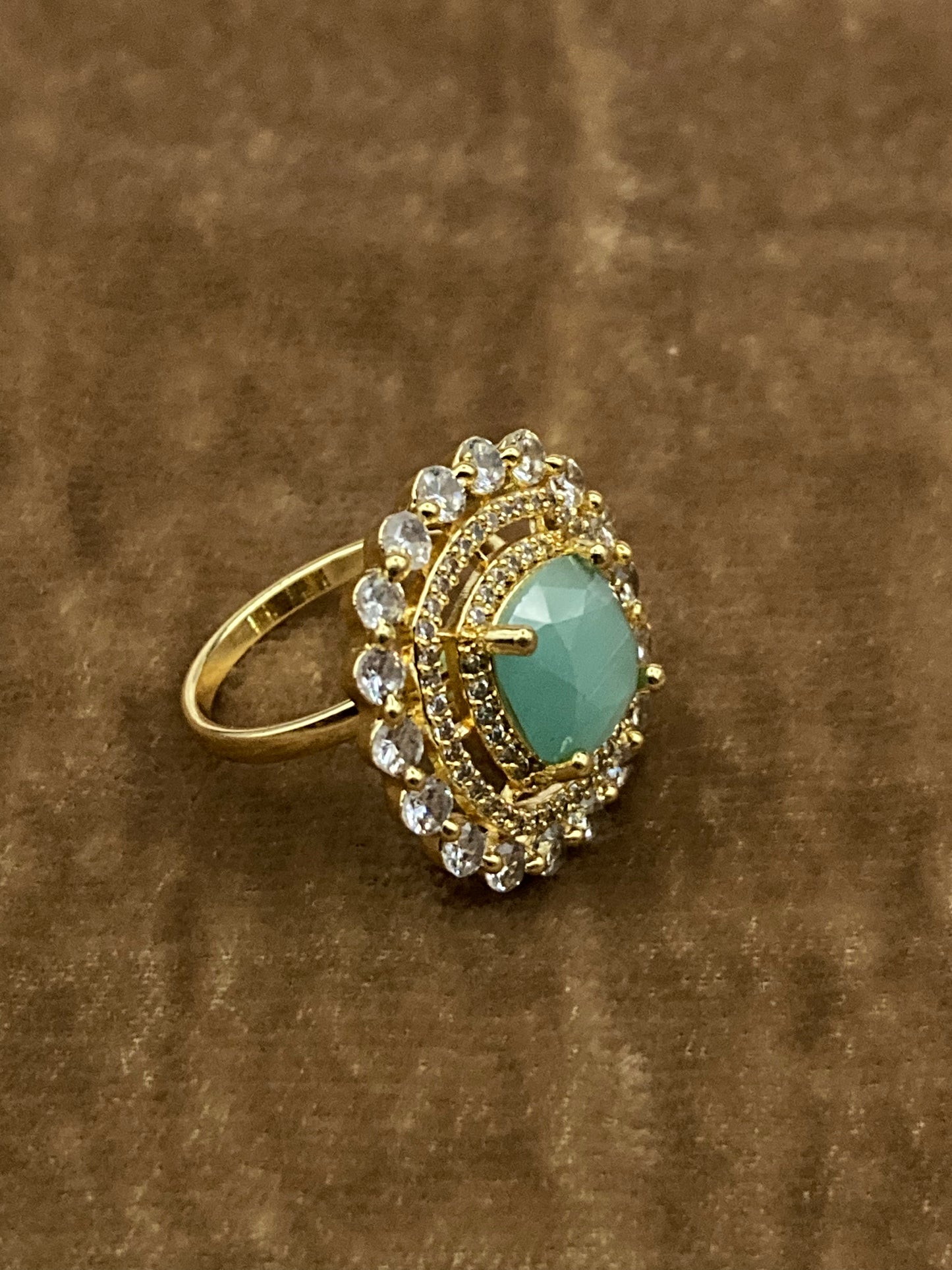 Premium Quality Gold Plated Zircon Studded Ring