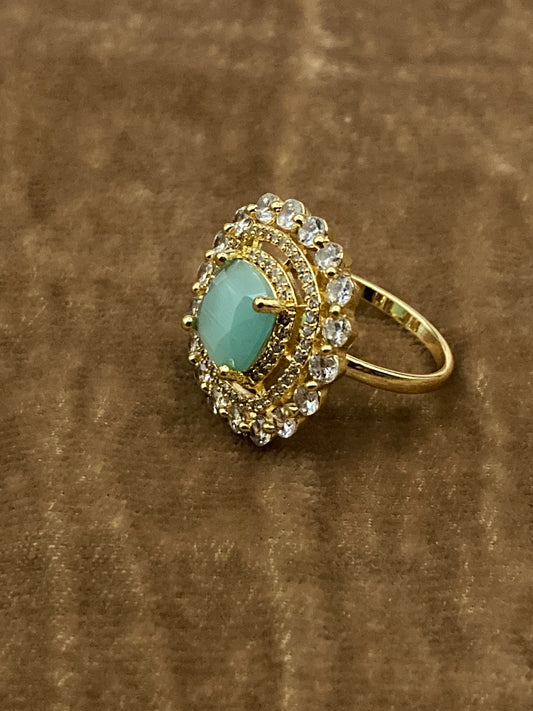 Premium Quality Gold Plated Zircon Studded Ring