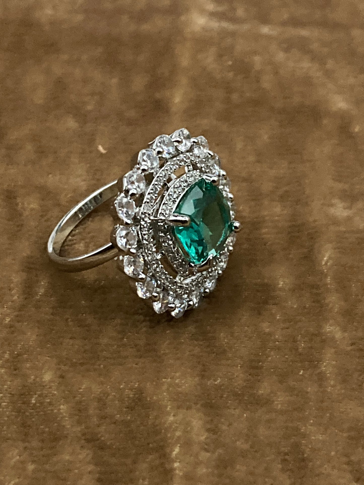 Premium Quality Deep Rhodium Plated Zircon Studded Ring