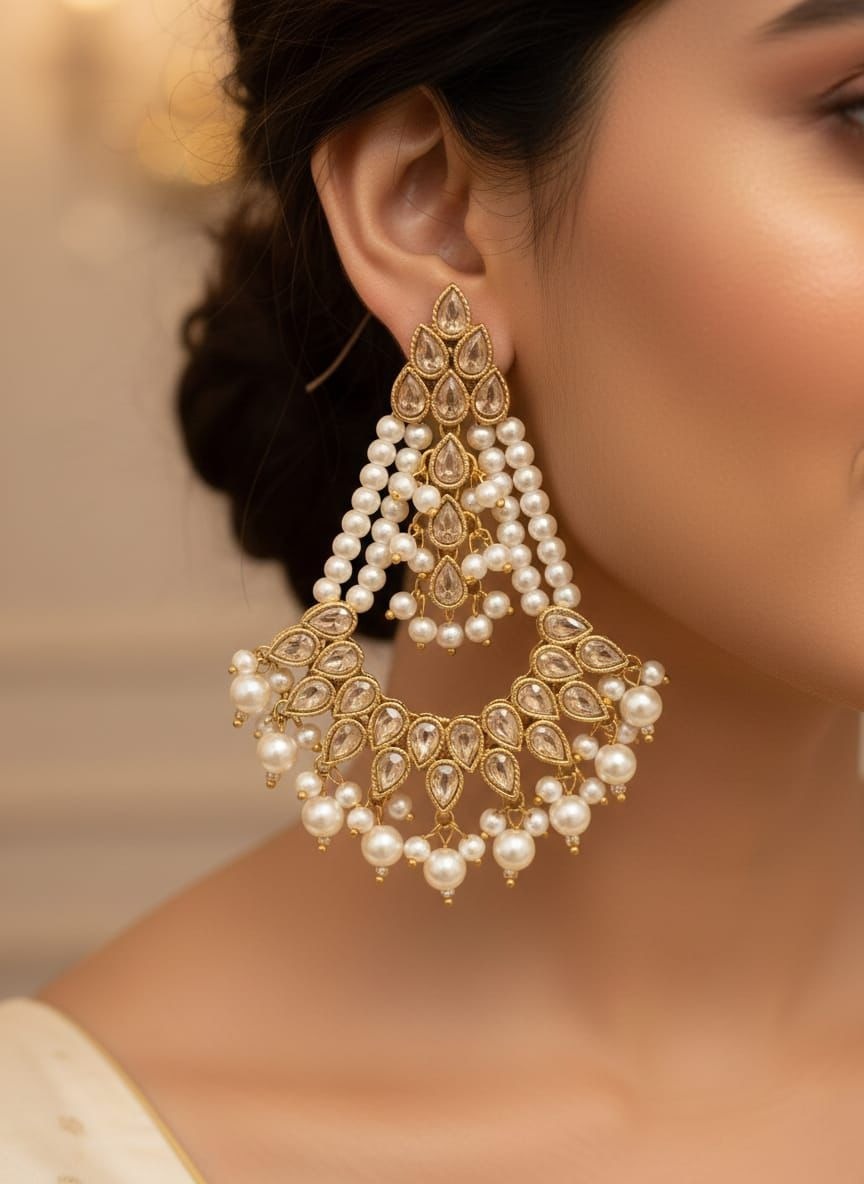 Big Size Kundan Earrings
