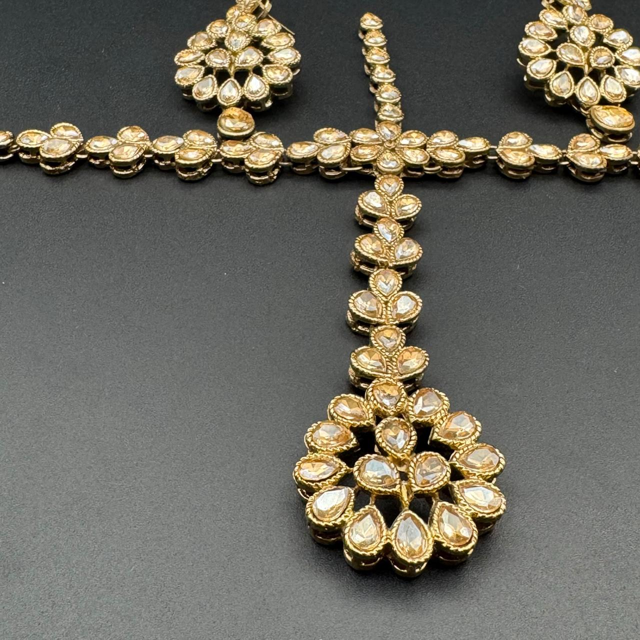 Kundan Style Sheesh Patti With Earrings