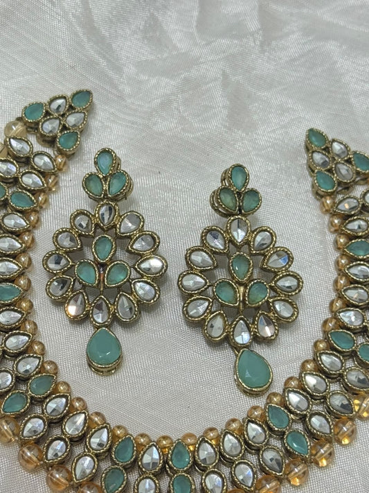 Elegant Kundan Pearl Necklace Set | The Jewels Merchant