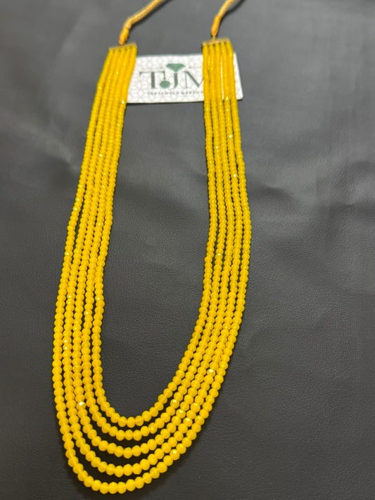 Stylish 5 Layer Mala (Yellow) | The Jewels Merchant