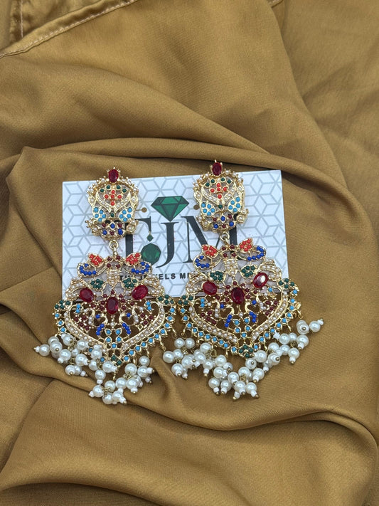 Noratan Earrings | Traditional Statement Earrings |The Jewels Merchant