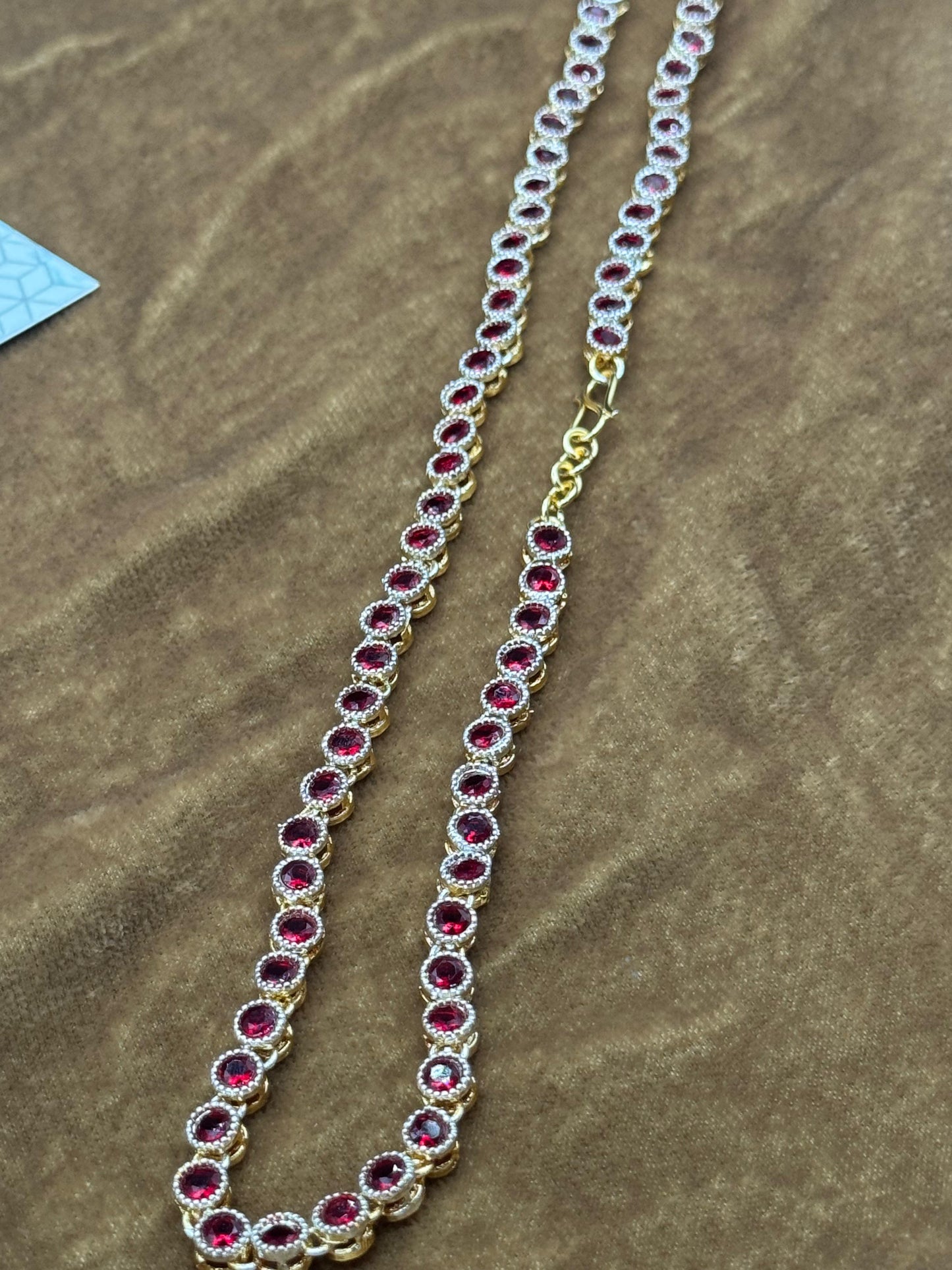 Elegant Zircon Mala | Ruby | The Jewels Merchant