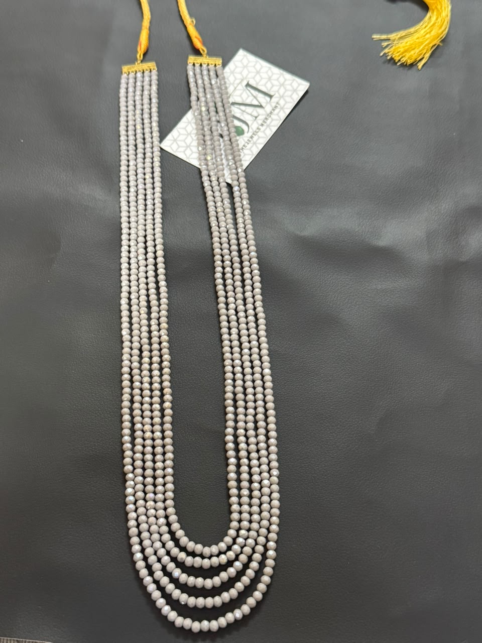 Stylish 5 Layer Mala (Grey)  | The Jewels Merchant
