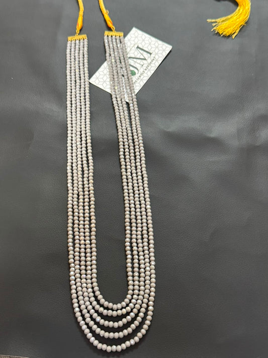 Stylish 5 Layer Mala (Grey)  | The Jewels Merchant
