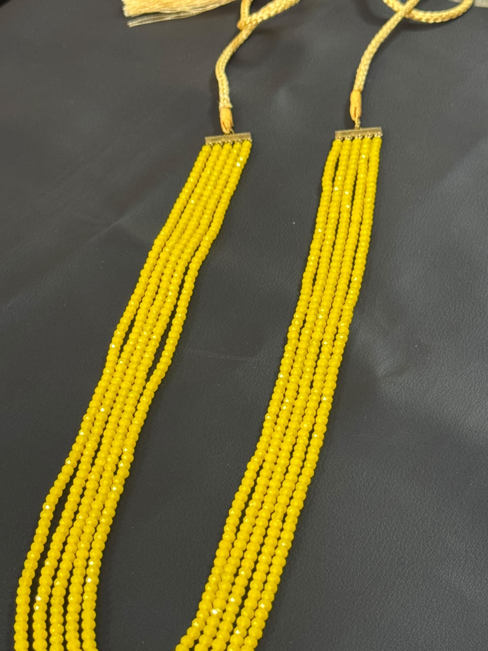 Stylish 5 Layer Mala (Yellow)  | The Jewels Merchant