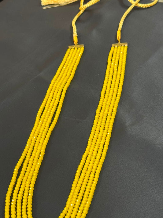 Stylish 5 Layer Mala (Yellow)  | The Jewels Merchant