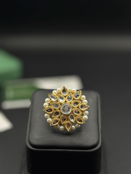 Kundan Ring | Traditional Adjustable Ring | The Jewels Merchant