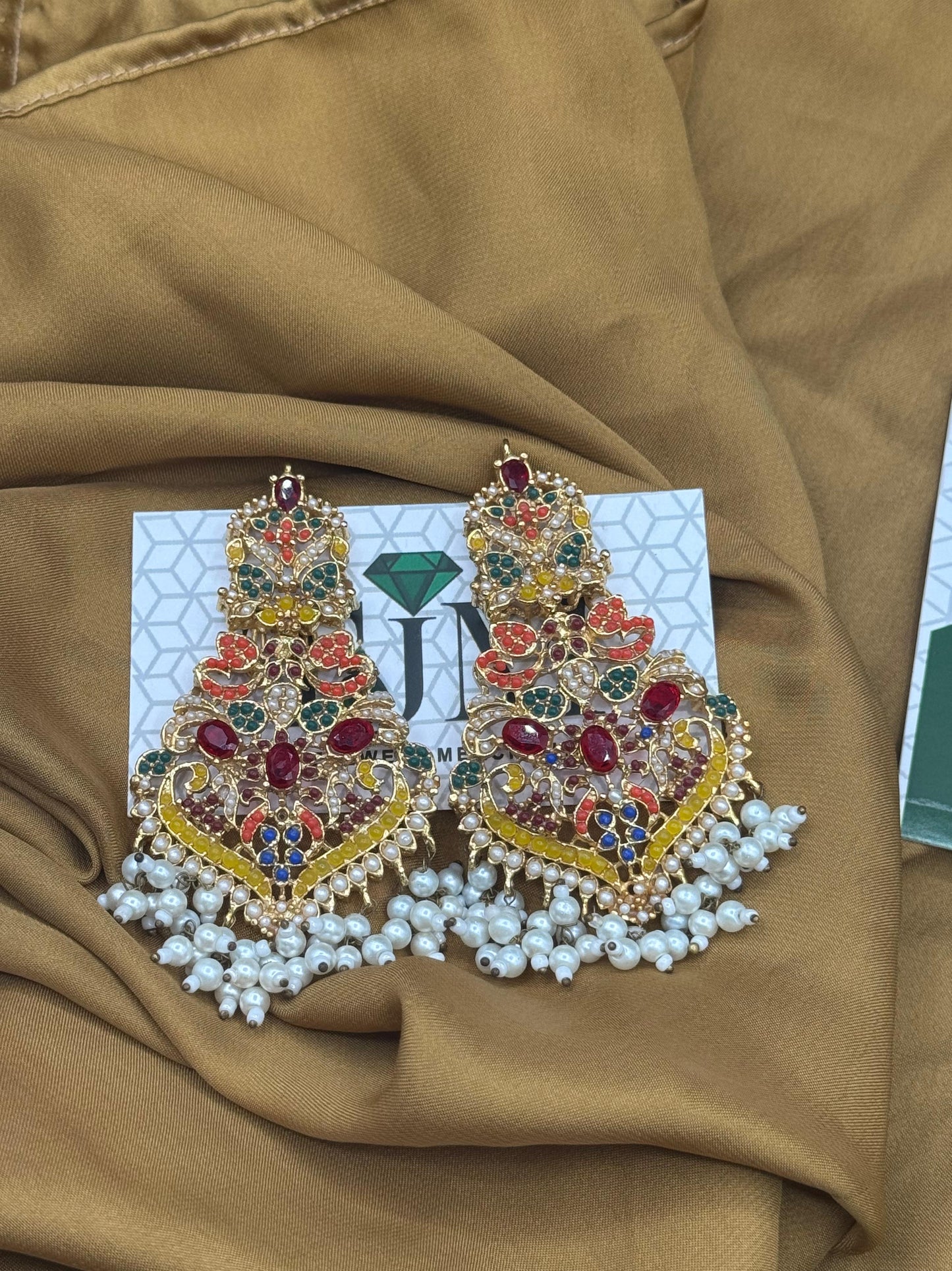 Noratan Earrings | Traditional Statement Earrings |The Jewels Merchant