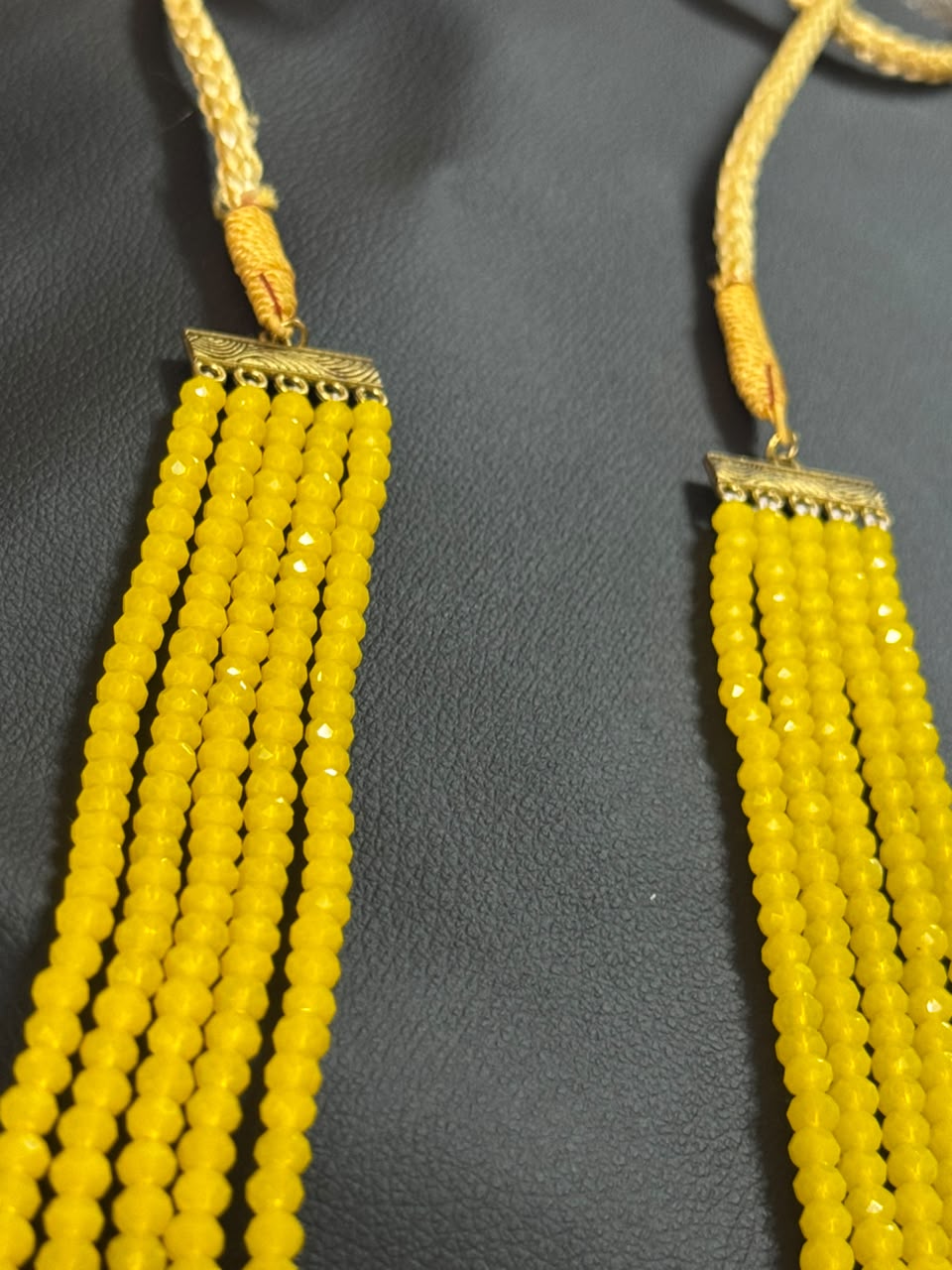 Stylish 5 Layer Mala (Yellow)  | The Jewels Merchant