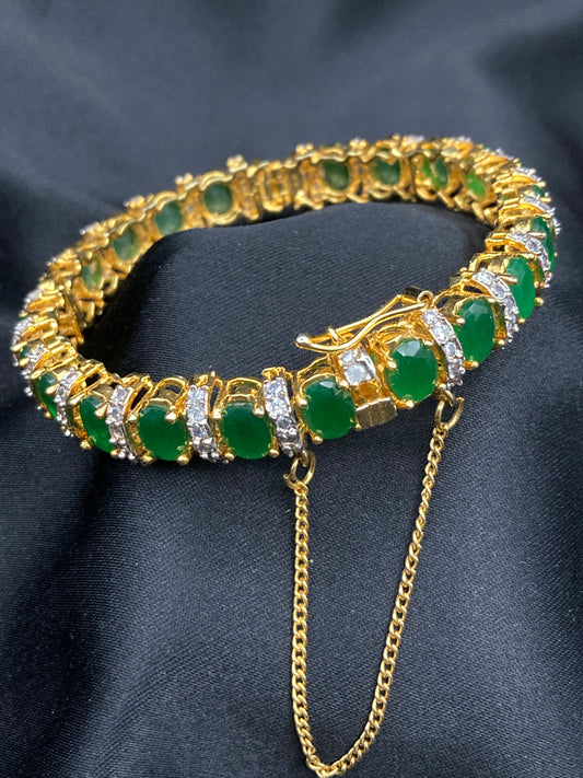 Gold And Rhodium Plated Zircon Bangle