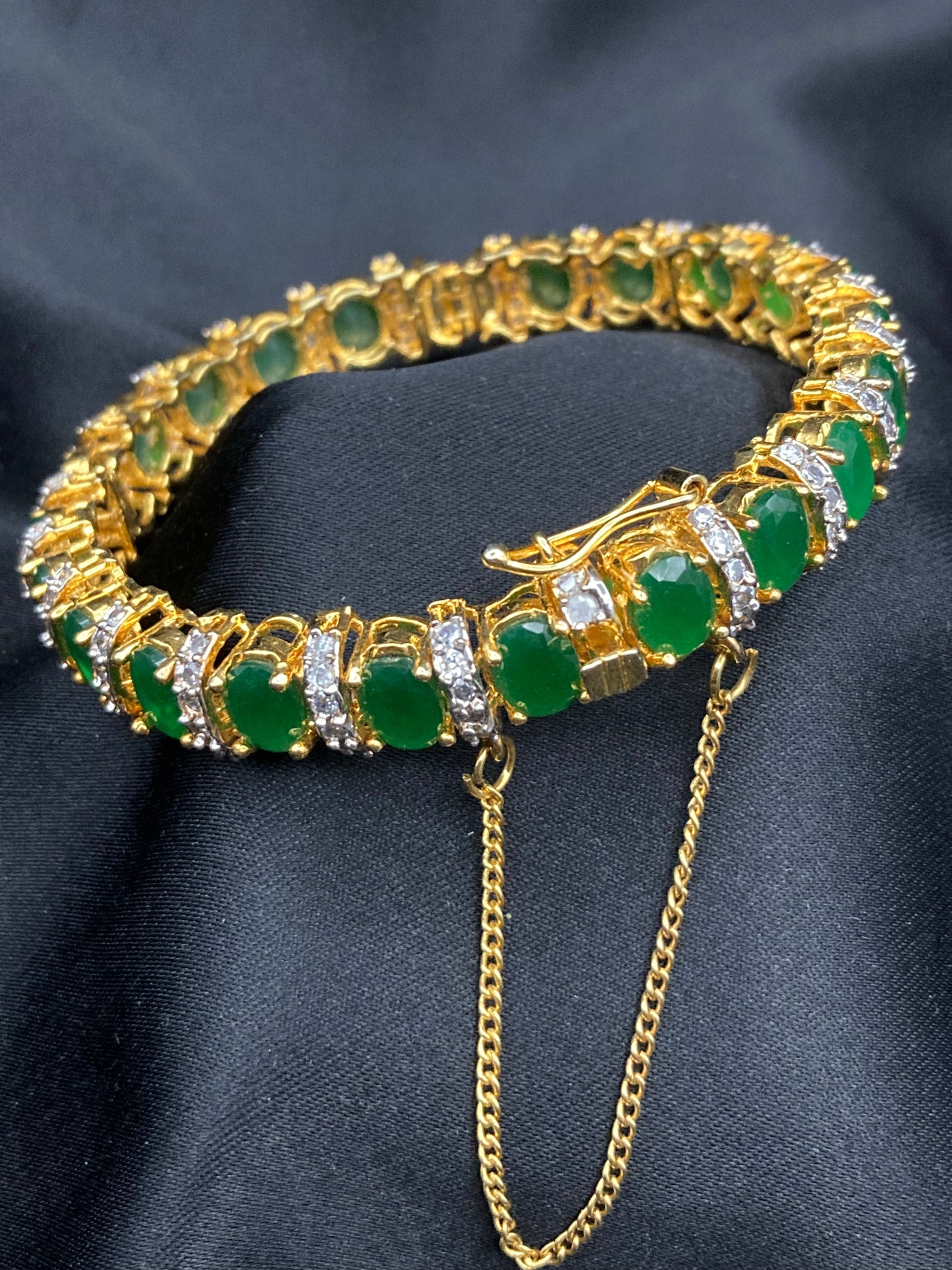 Gold And Rhodium Plated Zircon Bangle