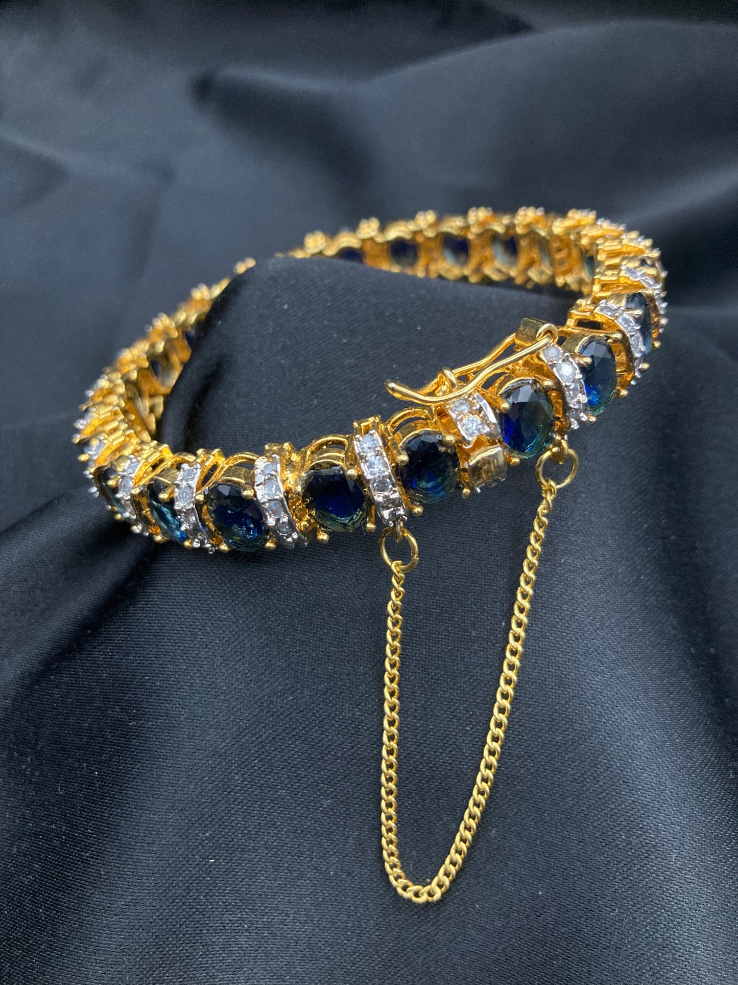 Gold And Rhodium Plated Zircon Bangles