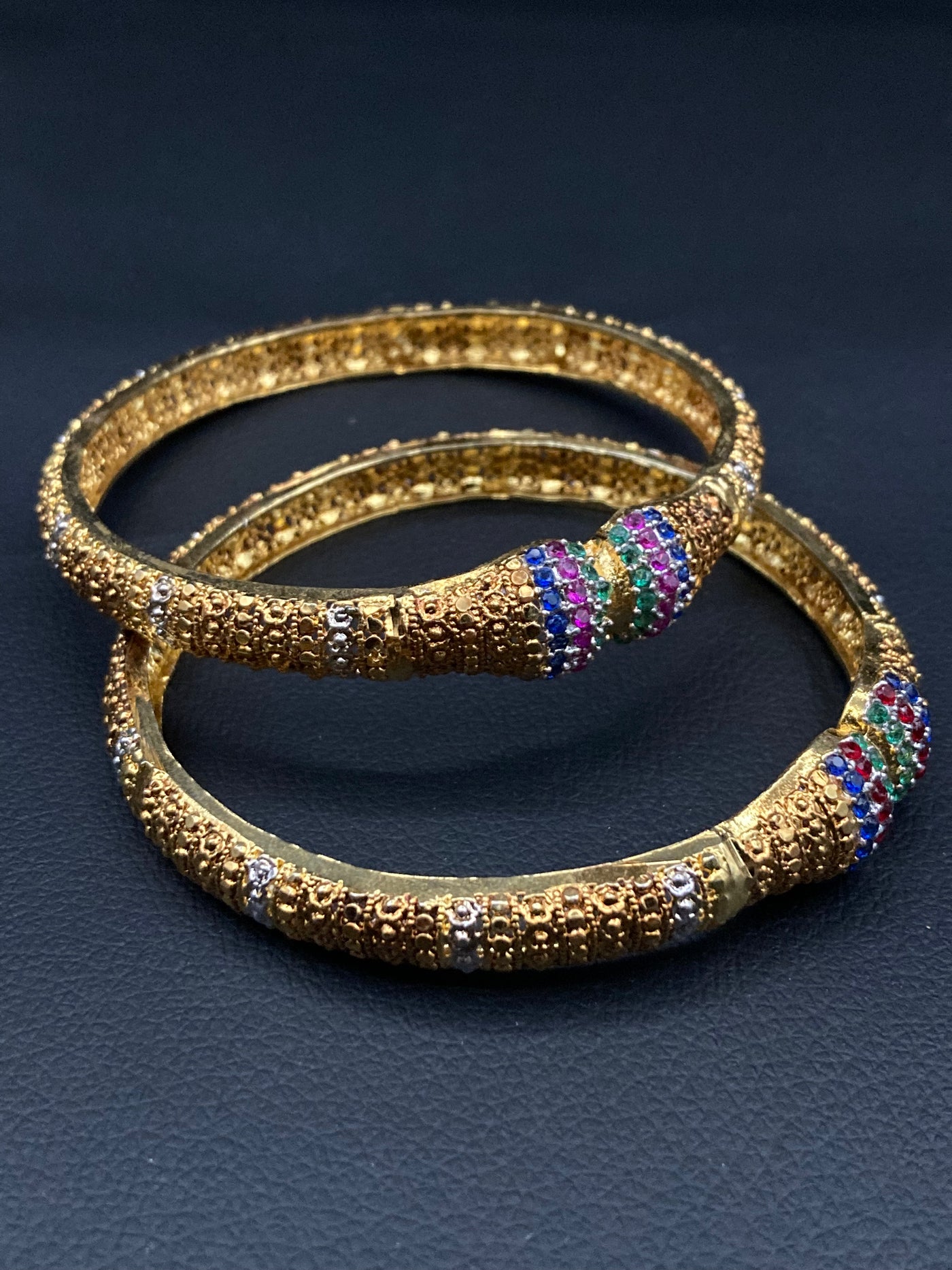 Gold And Rhodium Plated Zircon Bangle