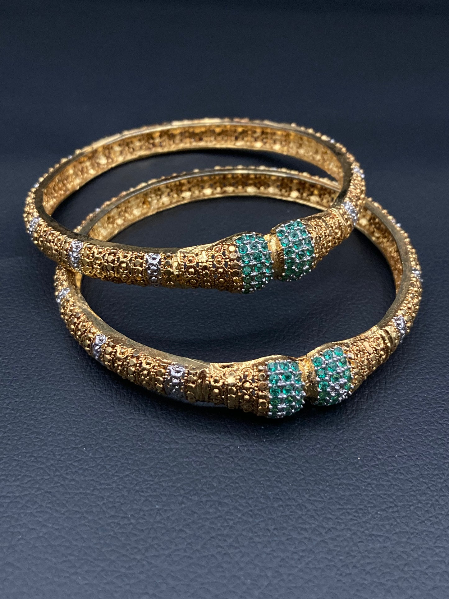 Gold And Rhodium Plated Zircon Bangle