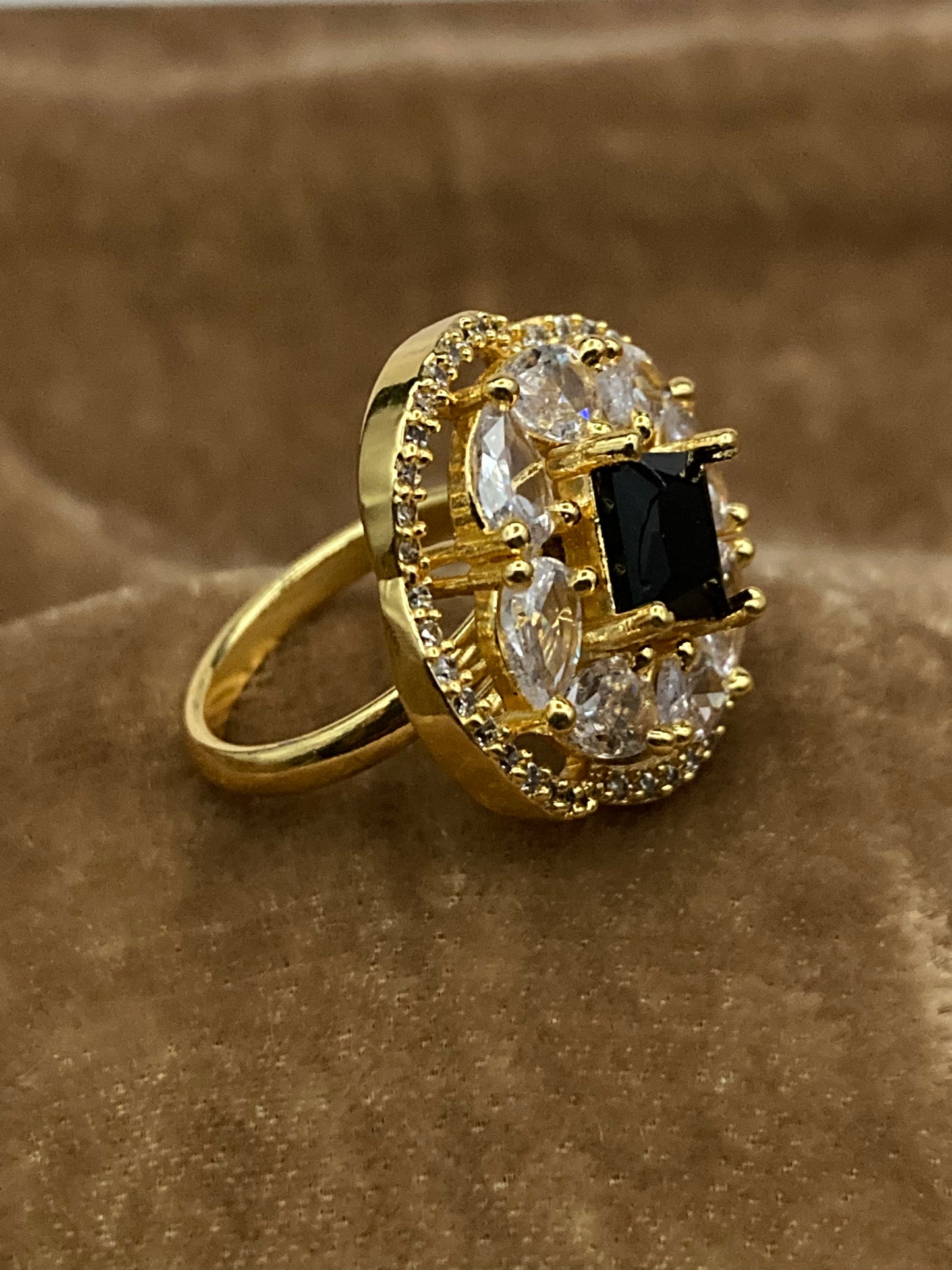 Premium Quality Gold Plated Zircon Studded Ring