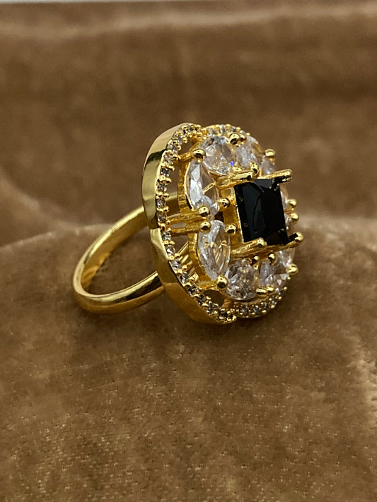 Premium Quality Gold Plated Zircon Studded Ring