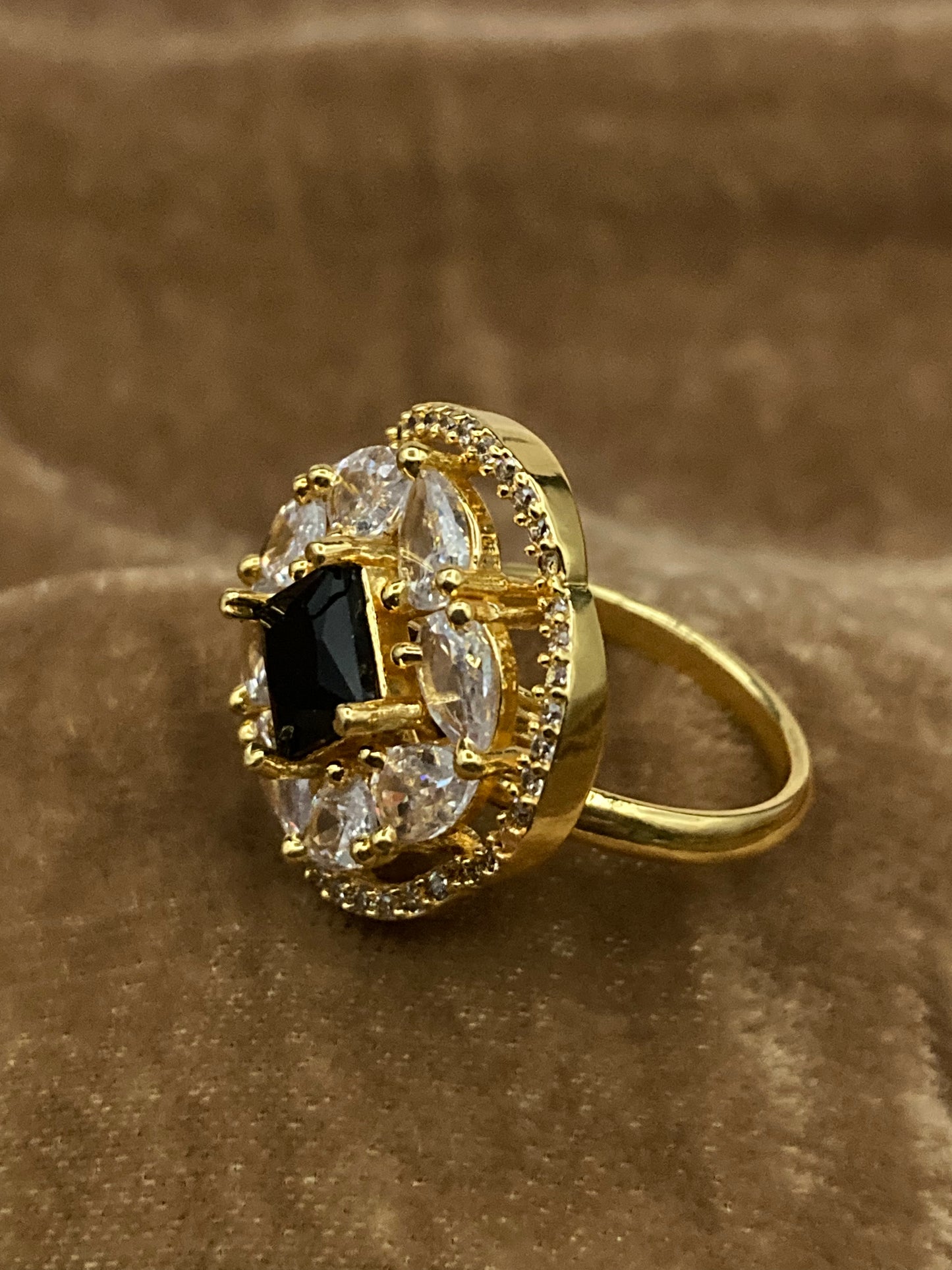 Premium Quality Gold Plated Zircon Studded Ring