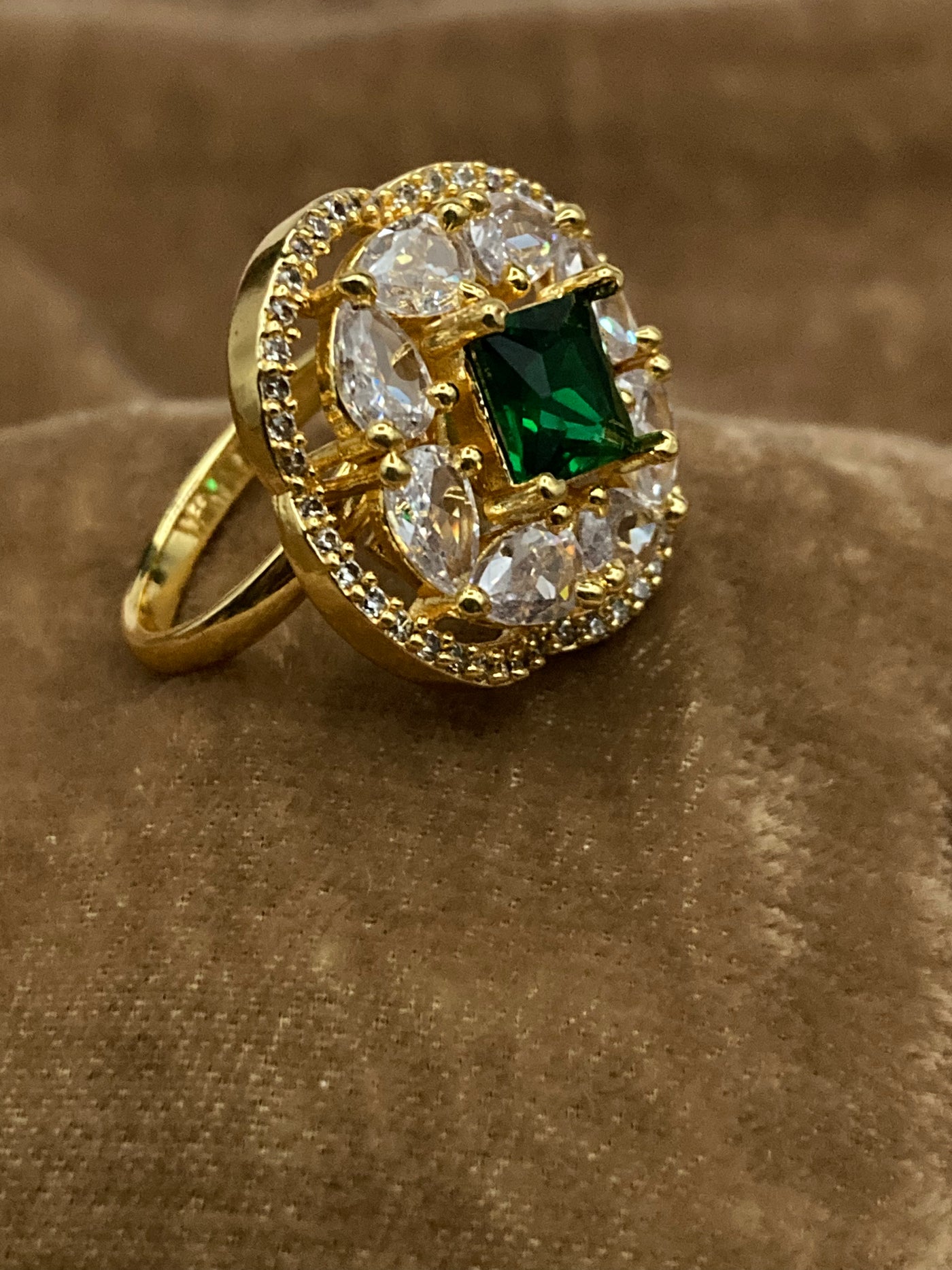 Premium Quality Gold Plated Zircon Studded Ring