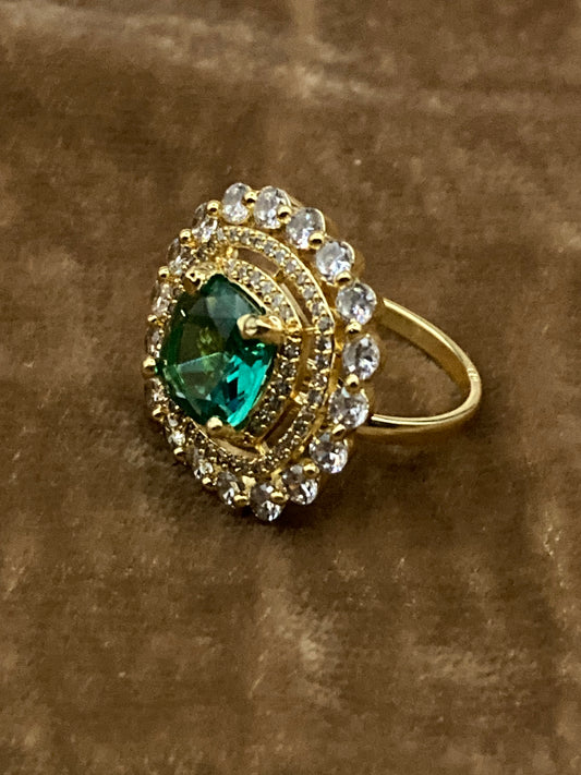 Premium Quality Gold Plated Zircon Studded Ring