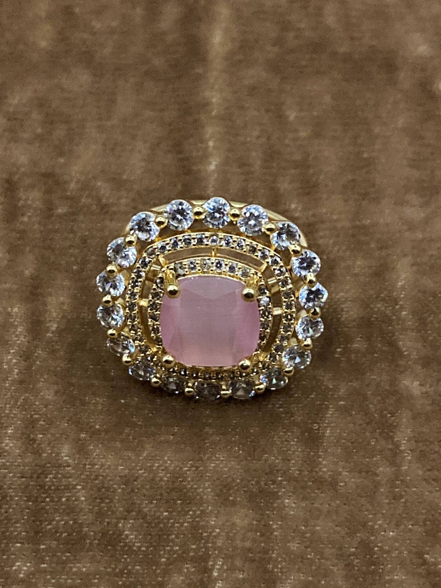 Premium Quality Gold Plated Zircon Studded Ring