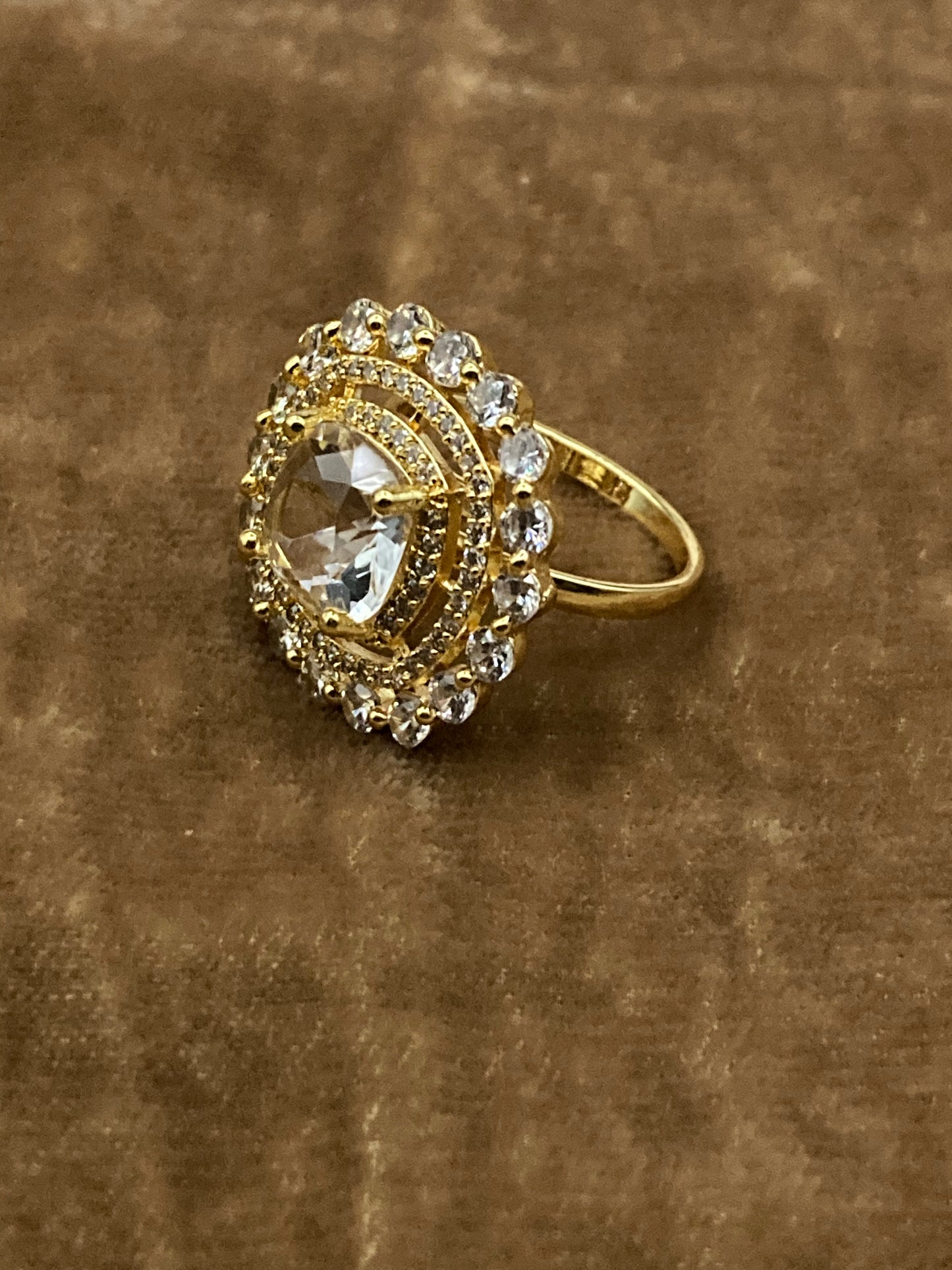 Premium Quality Gold Plated Zircon Studded Ring