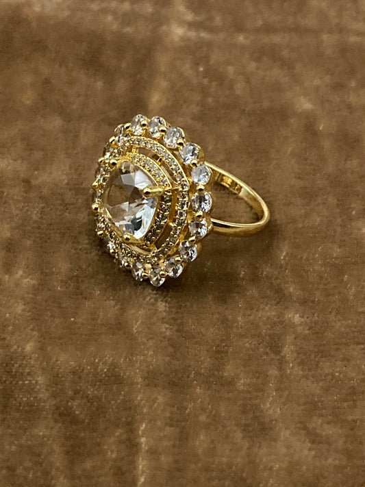 Premium Quality Gold Plated Zircon Studded Ring