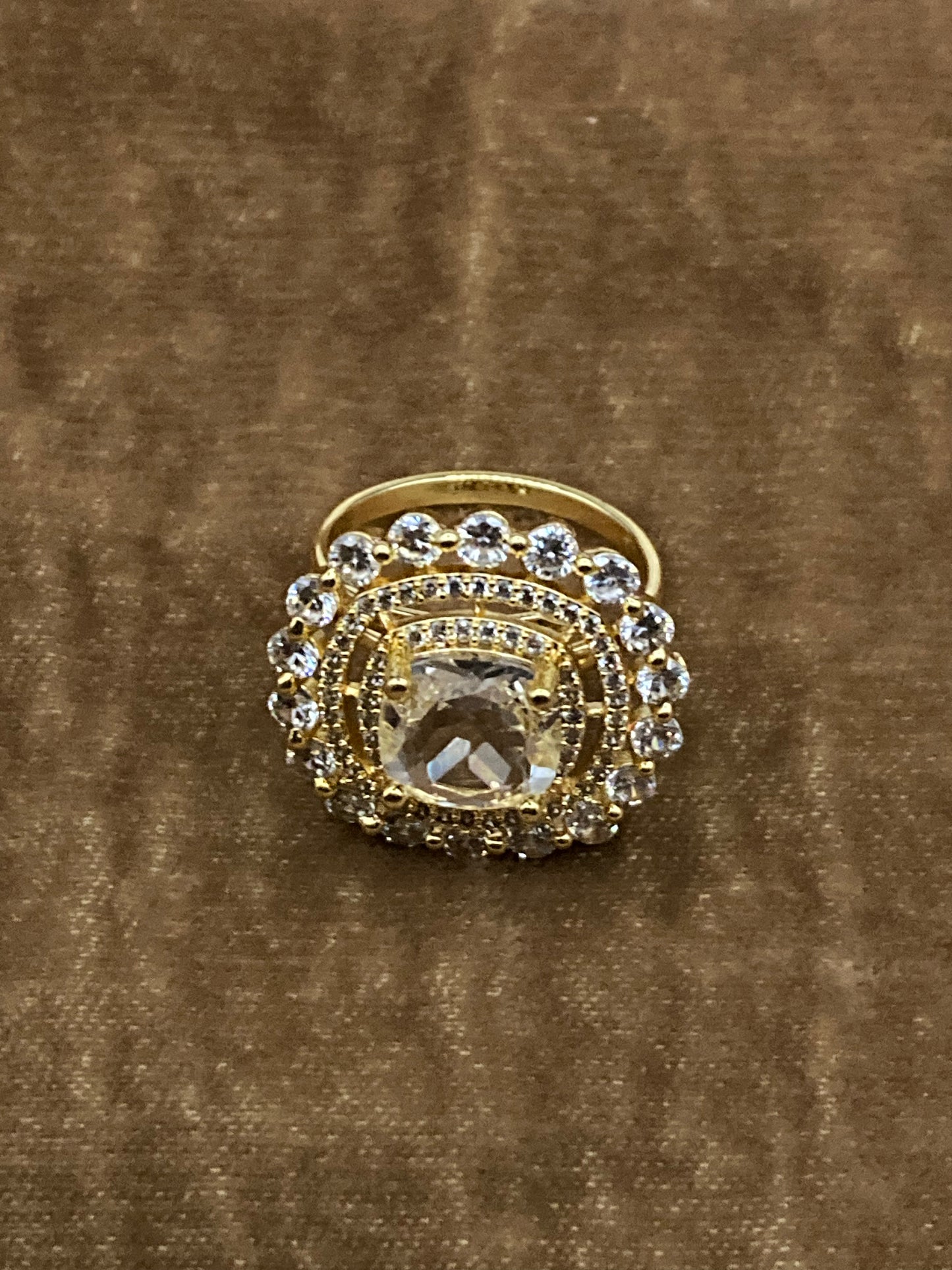 Premium Quality Gold Plated Zircon Studded Ring