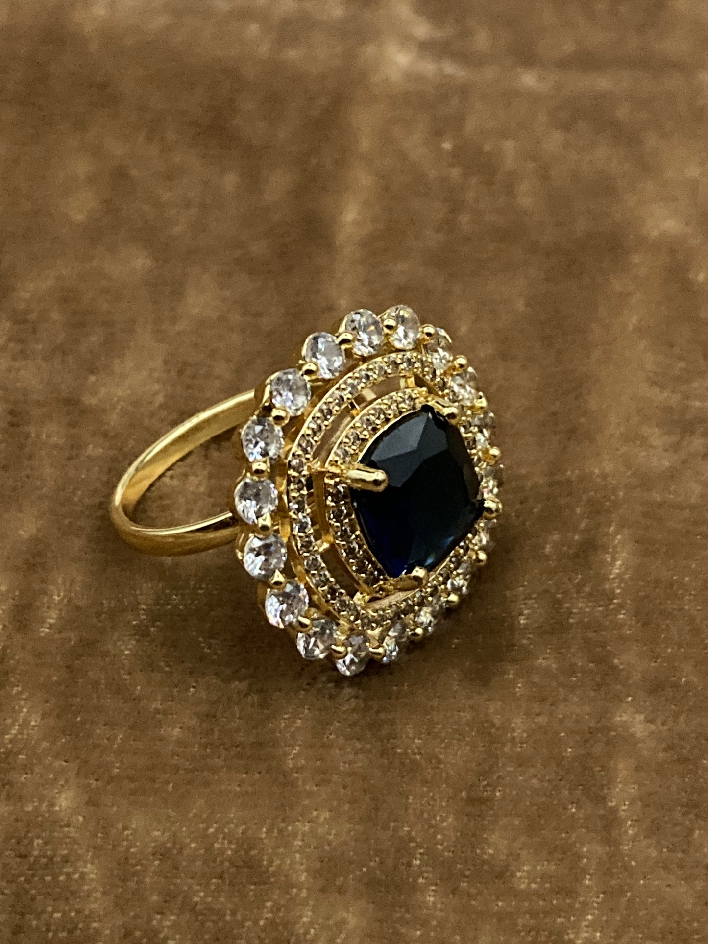 Premium Quality Gold Plated Zircon Studded Ring