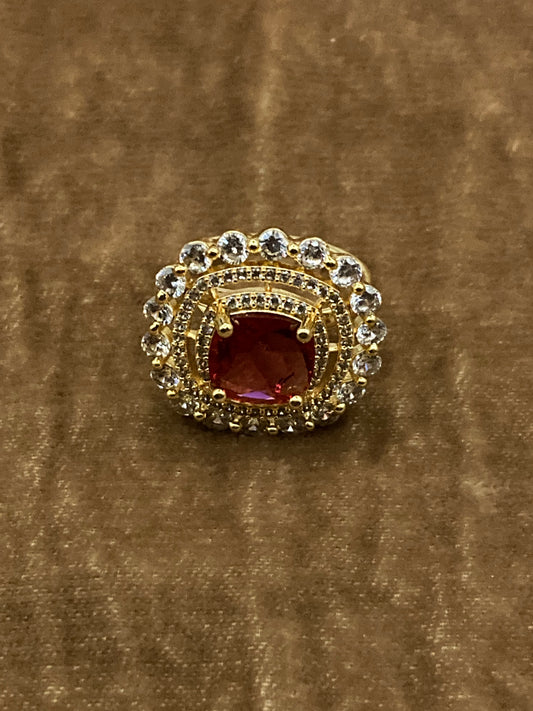 Premium Quality Gold Plated Zircon Studded Ring