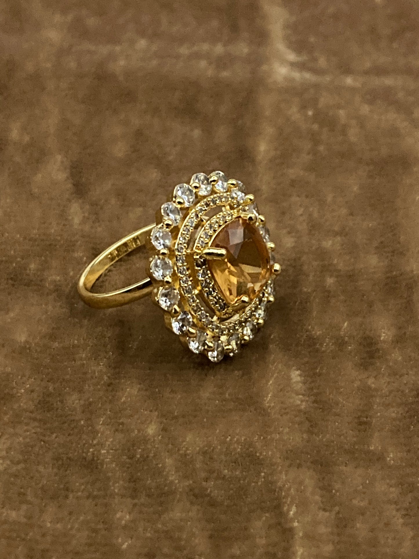 Premium Quality Gold Plated Zircon Studded Ring
