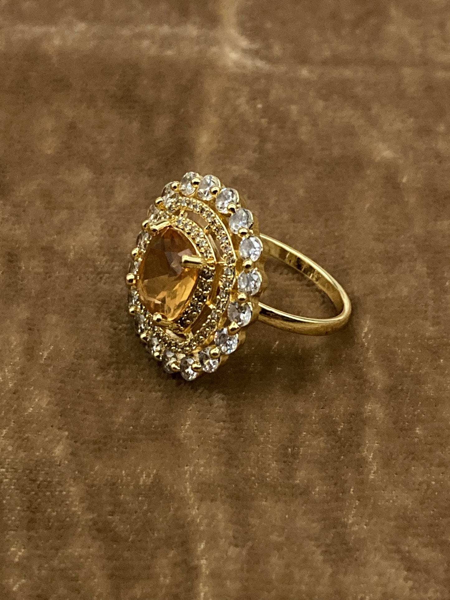 Premium Quality Gold Plated Zircon Studded Ring
