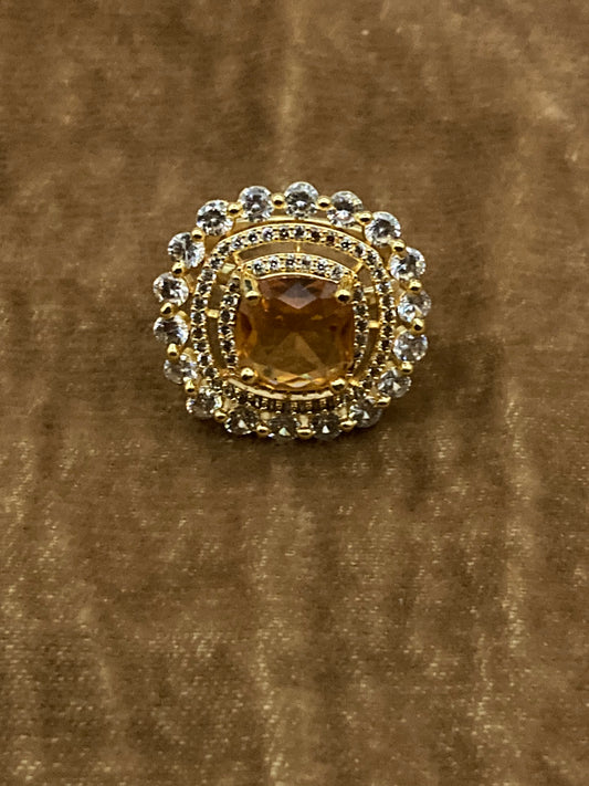 Premium Quality Gold Plated Zircon Studded Ring