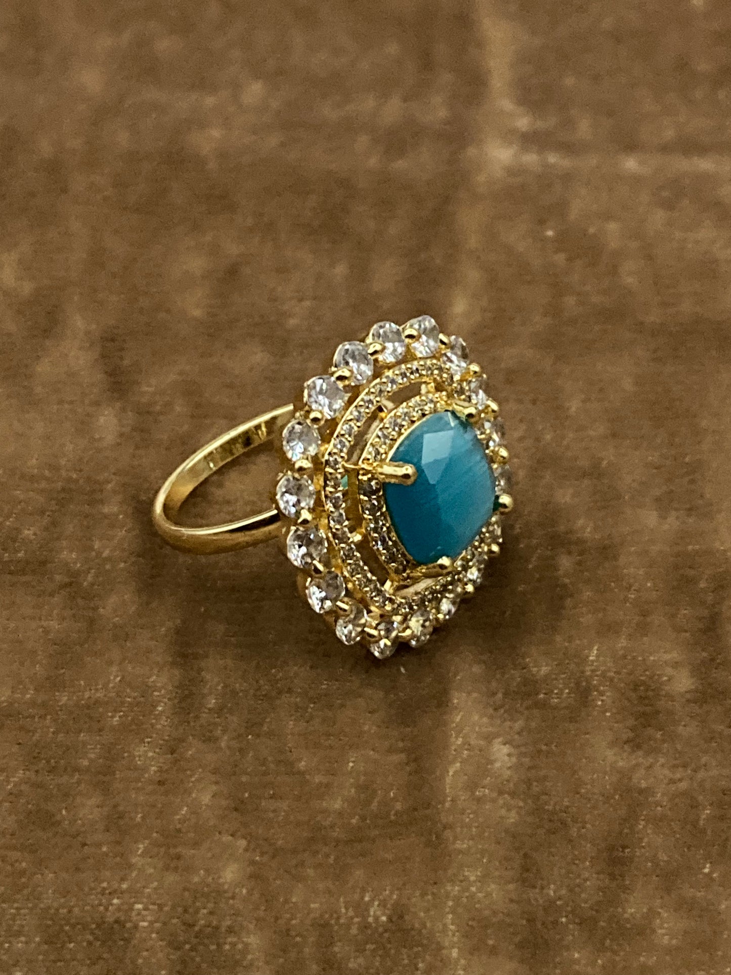 Premium Quality Gold Plated Zircon Studded Ring