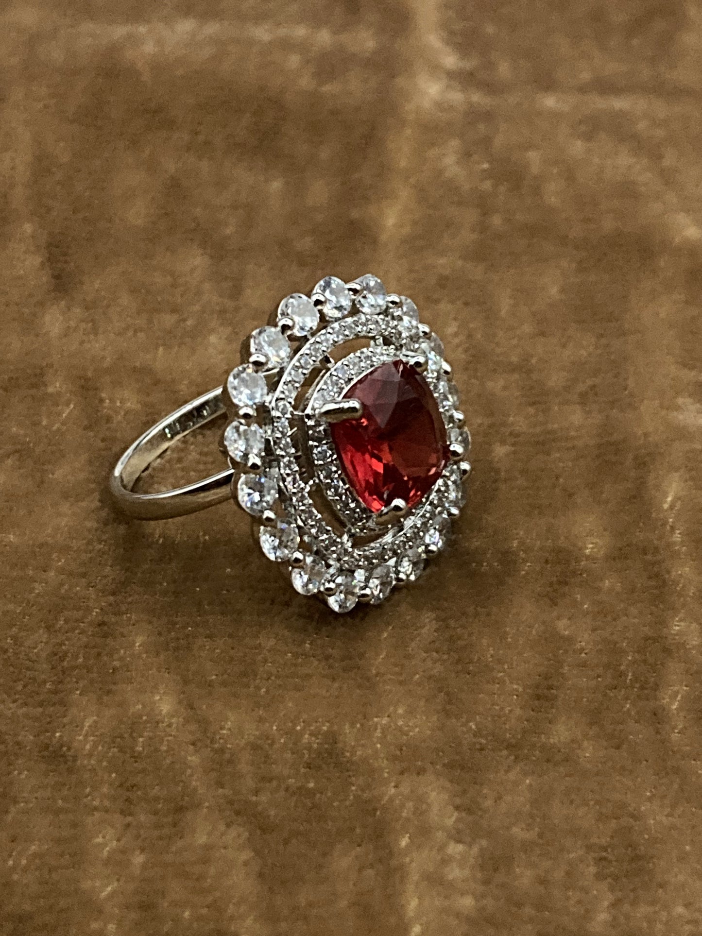 Premium Quality Deep Rhodium Plated Zircon Studded Ring