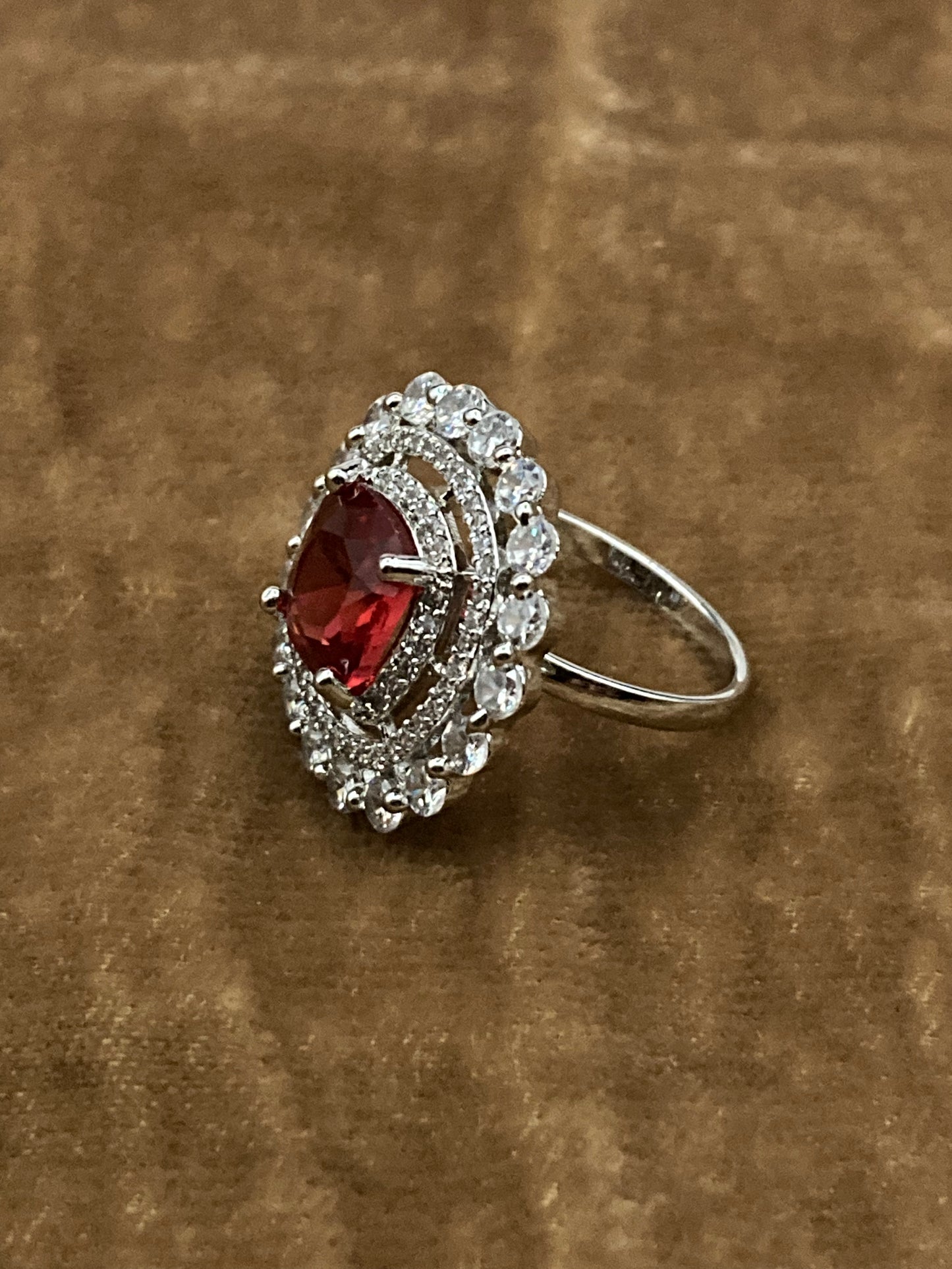 Premium Quality Deep Rhodium Plated Zircon Studded Ring