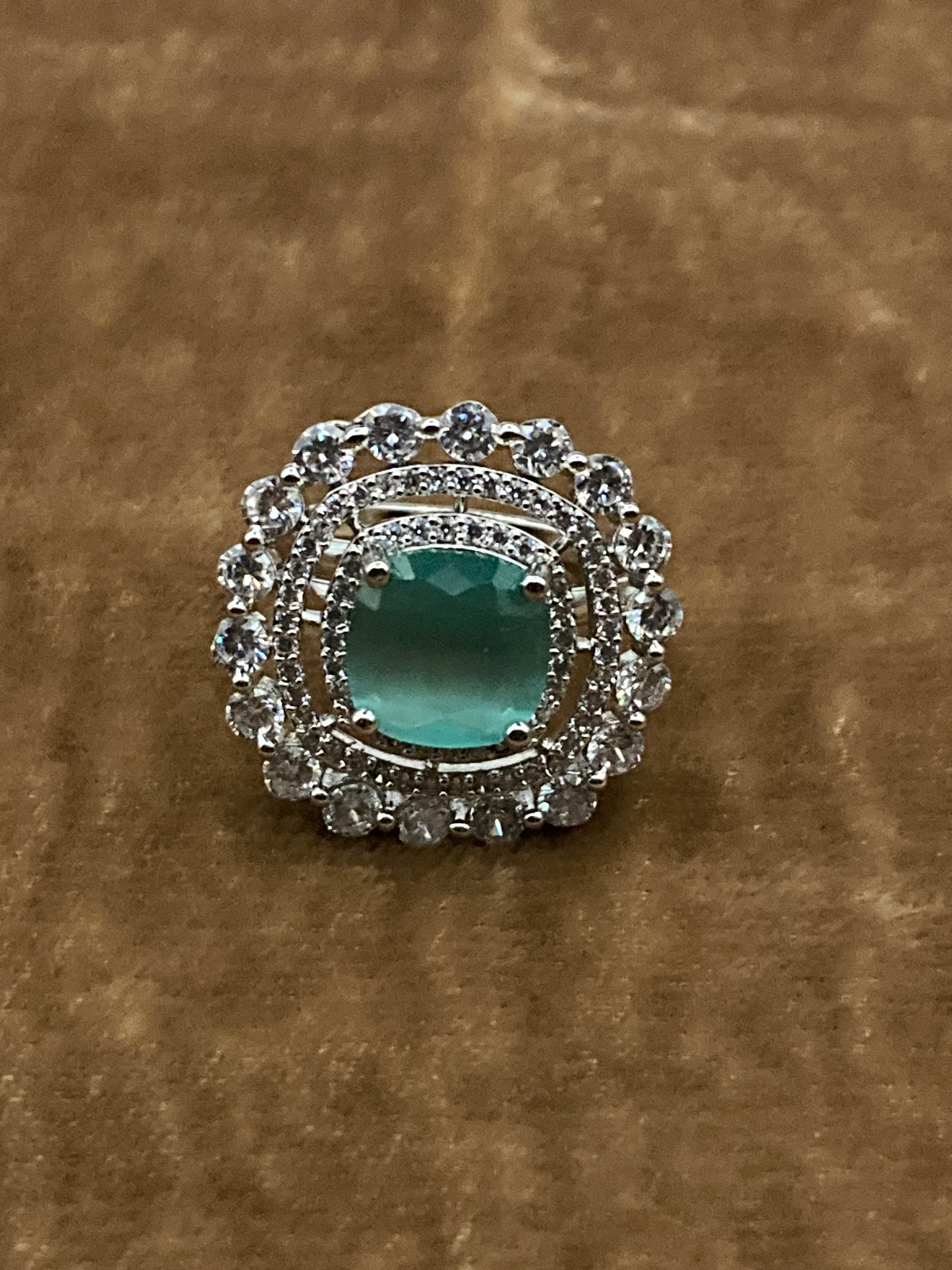 Premium Quality Deep Rhodium Plated Zircon Studded Ring