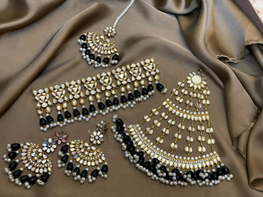 Premium Quality Golden Based Kundan Studded Customized Choker Bridal Set