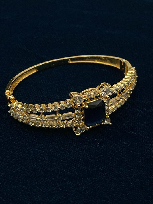 Premium Quality Gold Plated Zircon Studded Cuff Bracelet