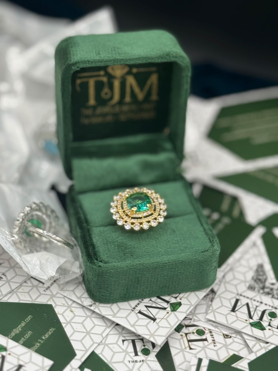 Gold Plated Zircons Studded Ring