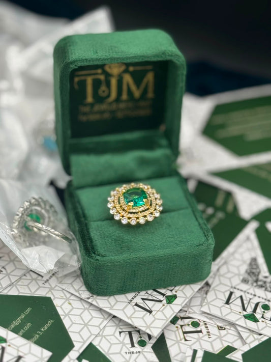 Gold Plated Zircons Studded Ring